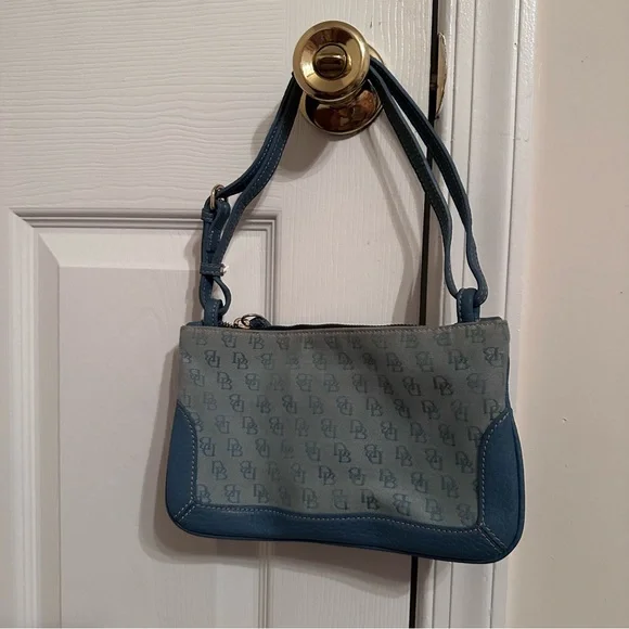 Dooney & Bourke Vintage Blue Envelope Shoulder Bag - Picture 5 of 11